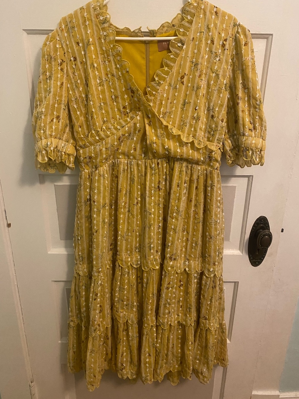 Women’s Jessa Kae Yellow Floral Lace Dress